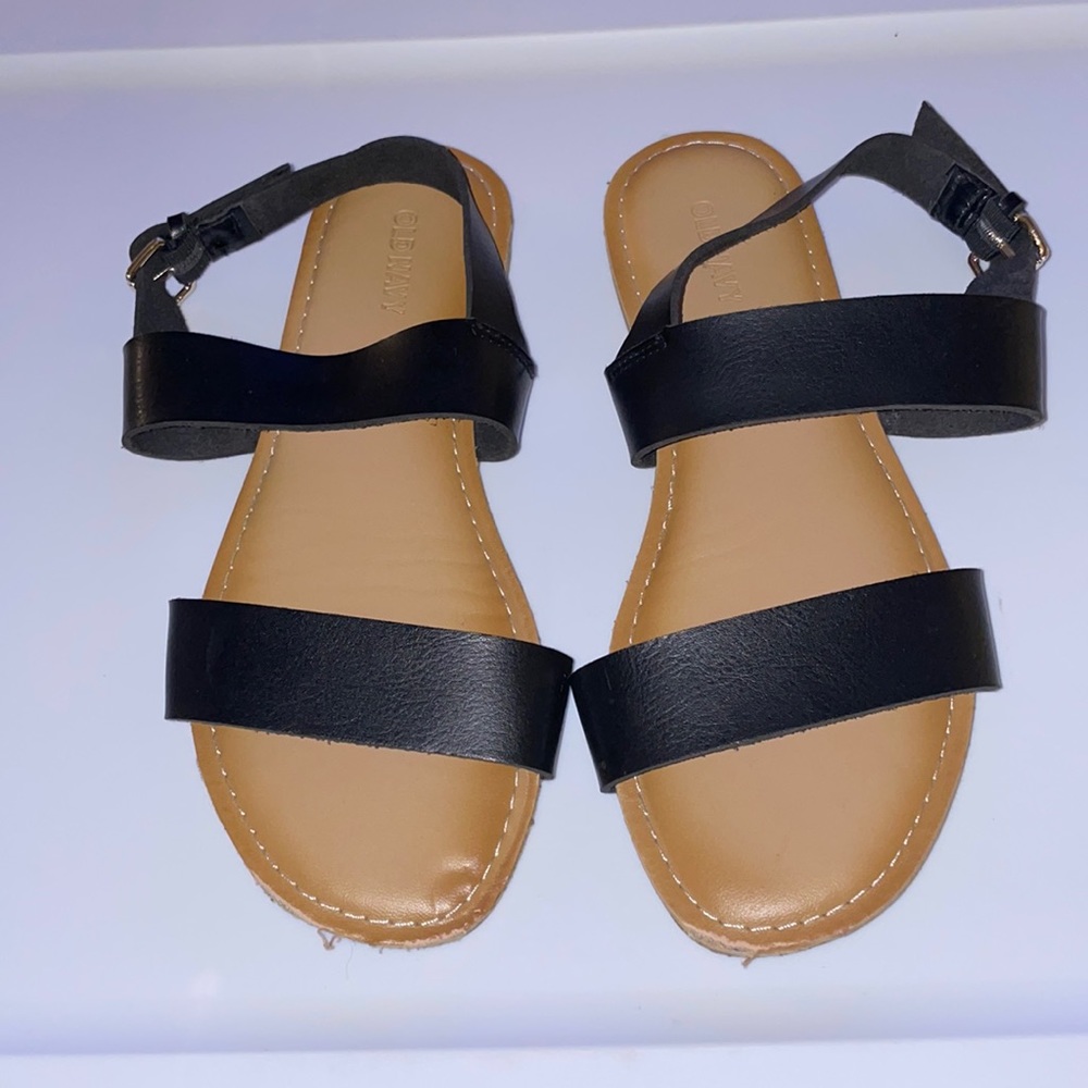 Black strapped sandals
